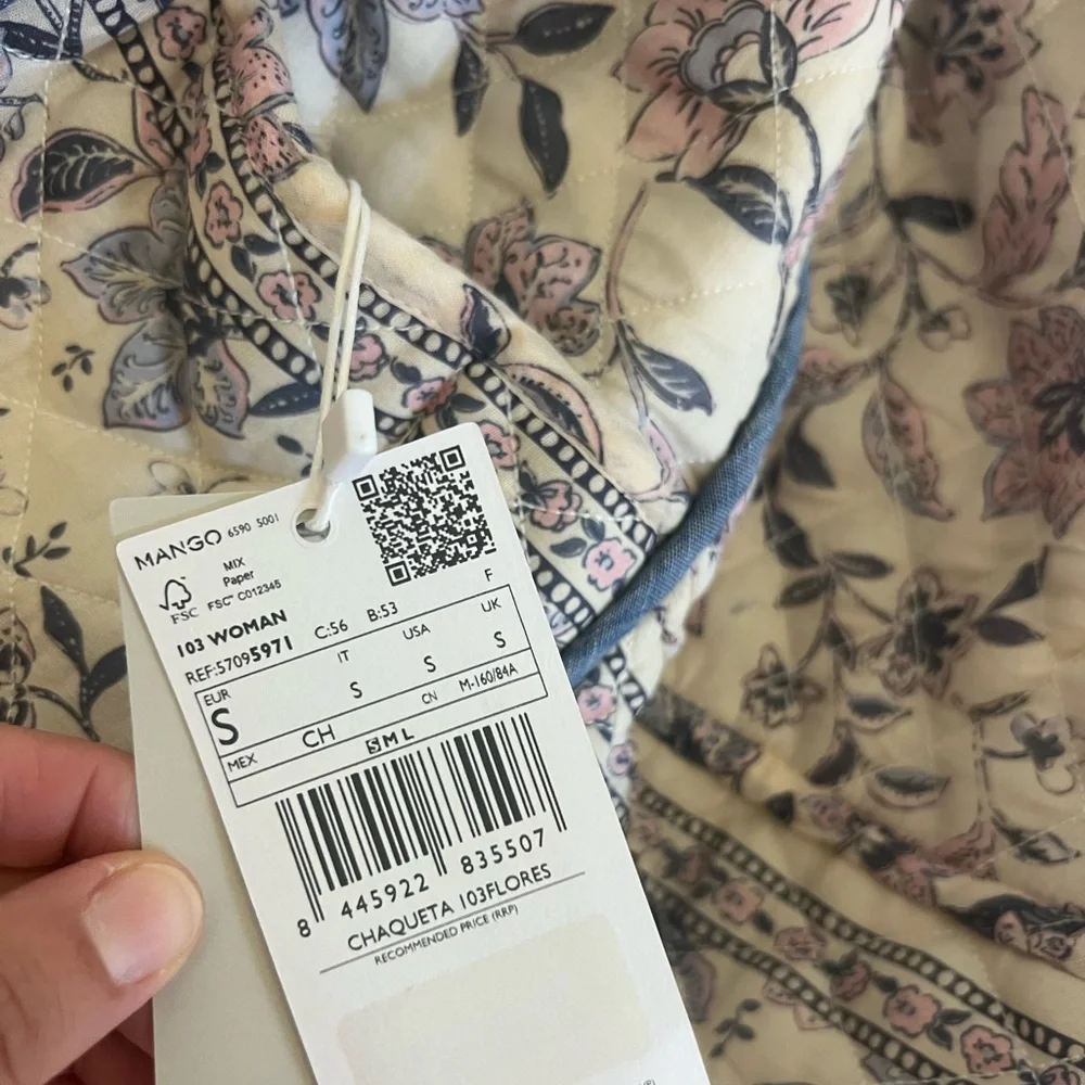 Mango quilted patchwork jacket size small - Picture 3 of 3
